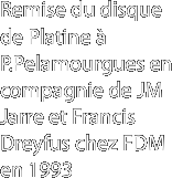 Remise du disque de Platine